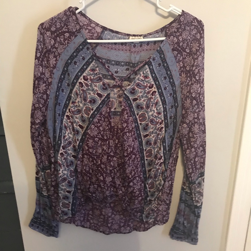 Purple and Blue Criss Cross Top